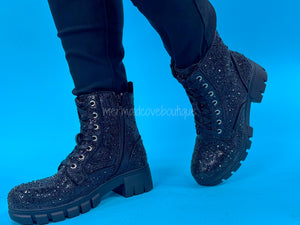 Mood Boots in Black Rhinestone