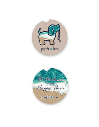 Keep It Dry Puppie Love Car Coasters