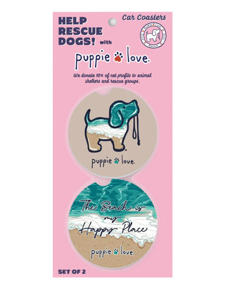 Keep It Dry Puppie Love Car Coasters