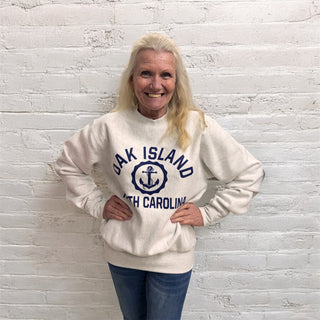 Unisex Anchor Crewneck Sweatshirt in Ash - Oak Island