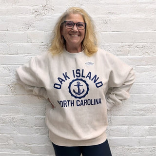 Unisex Anchor Crewneck Sweatshirt in Ash - Oak Island