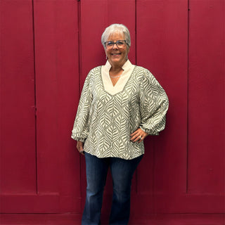 Call Me Pretty Top in Sage