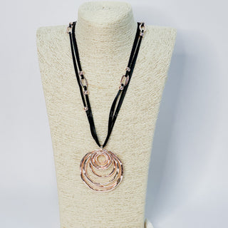 Resonating Circles Necklace in Rose Gold