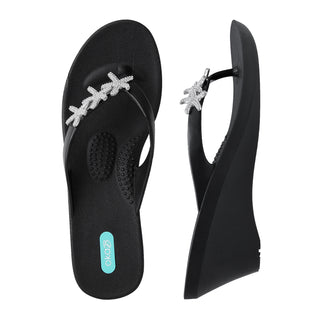 Riley Wedge Flip Flops in Licorice