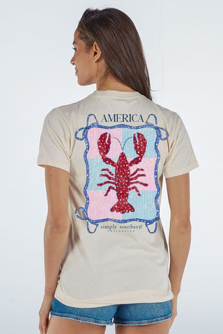 America Lobster Short Sleeve T-Shirt in Wisp
