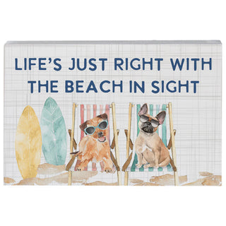 Beach In Sight Dogs Block Sign