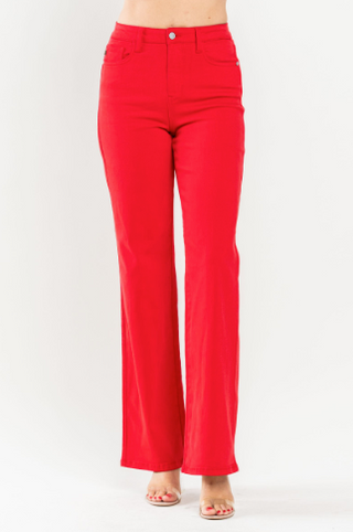 High Waist Straight Red Jeans By Judy Blue