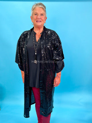 Sparkle Nights Duster In Black