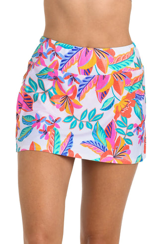 Ocean's Tide Swim Skort in Francesca Tropical Multi