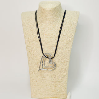 Triple Heart Necklace in Silver