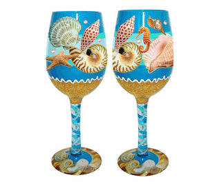 Seashore Bottom's Up Wine Glass