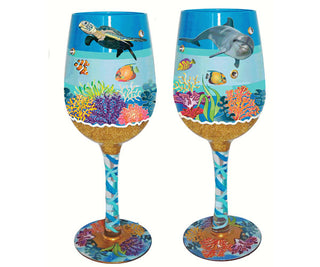 Wine Glass Underwater Bottom's Up