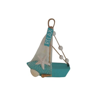 Shells & Relax Banner Boat Ornament