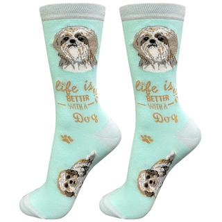 Life Is Better With A Shih Tzu Crew Socks