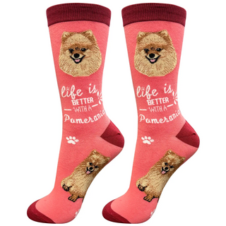 Life Is Better With A Pomeranian Crew Socks