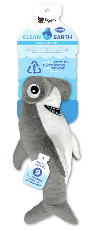 Clean Earth Recycled Plush Toys - 100% Sustainable: Small Hammerhead Shark