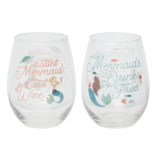 Mermaid Stemless Wine Glasses *2 Styles*