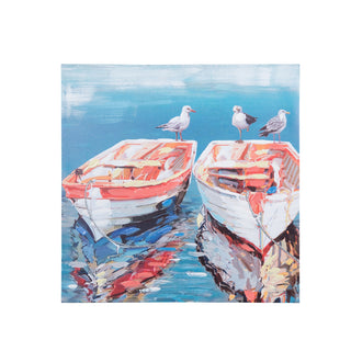Twin Rowboats With Seagulls Wall Decor