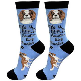 Life Is Better With A Cavalier King Charles Crew Socks