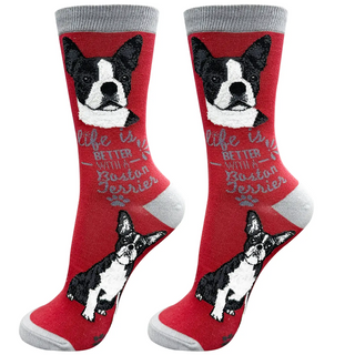 Life Is Better With A Boston Terrier Crew Socks