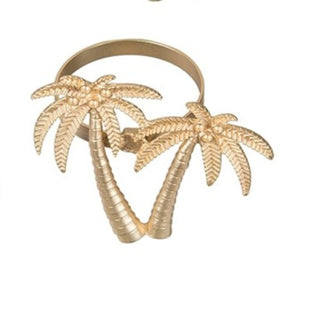 Golden Twin Palm Napkin RIng