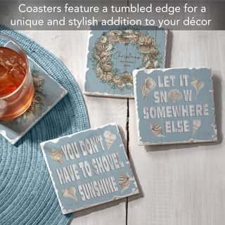 "Shovel Sunshine" 4 Pack Assorted Image Coaster Set