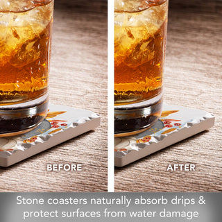 Denim Harvest Absorbent Tumbled 4 Pack Tile Coaster
