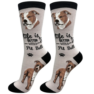 Life Is Better With A Pit Bull Crew Socks