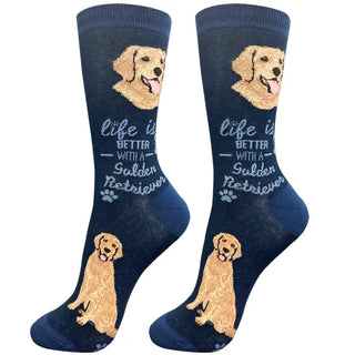Life is Better With A Golden Retriever Crew Socks