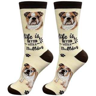 Life Is Better With A Bulldog Crew Socks
