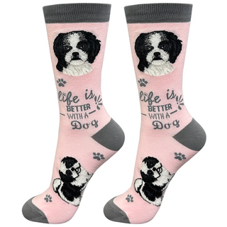 Life Is Better With A Shih Tzu Crew Socks