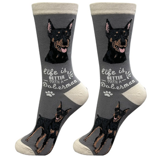 Life Is Better With A Doberman Crew Socks