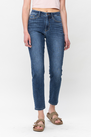 High Waist Shield Back Pocket Slim Jeans By Judy Blue In Dark