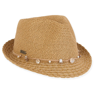 Jolly Paper Straw Fedora Hat in Tan