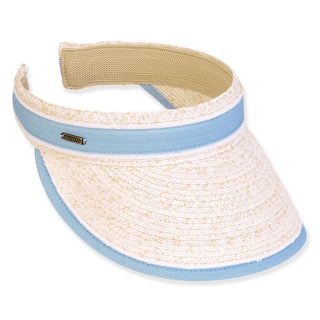 Keep Up With Me Paperbraid Visor in Beige