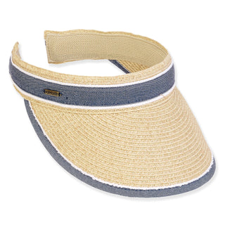 Keep Up With Me Paperbraid Visor in Beige