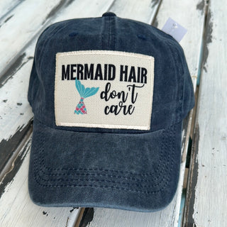 Mermaid Hair Don't Care Hat in Navy