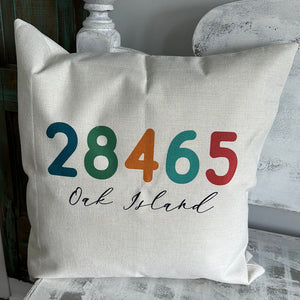 Oak Island Zip Code Pillow