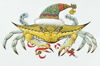 Blue Crab Christmas Boxed Cards Set of 16