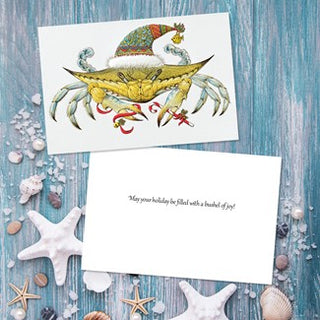 Blue Crab Christmas Boxed Cards Set of 16