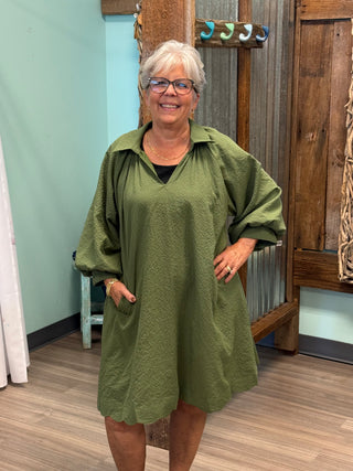 Asking Now Dress In Olive