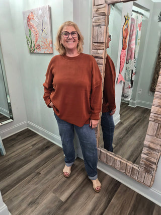 In Your Feelings Sweater in Rust