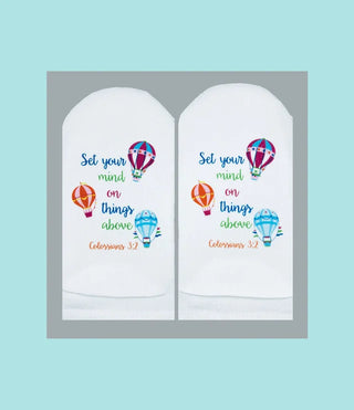 Standing on the Word Hot Air Balloons with verse: Col. 3:2 Things Above