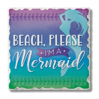 Beach Please - Square Single Tile Coaster