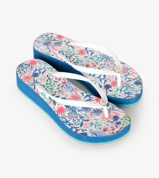 Wedge Flip Flops - Wild Flowers - Final Sale