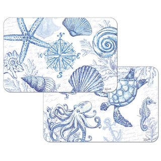 Coastal Sketch Reversible Plastic Placemat