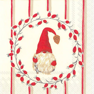 Holiday Paper Cocktail Napkins Little Nisse Red