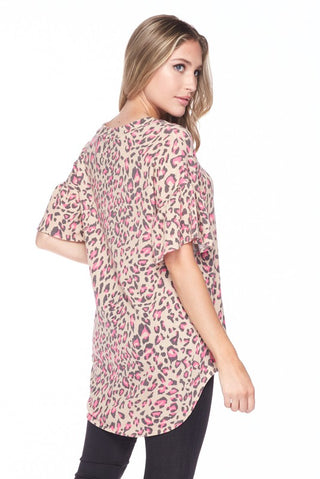 Button Up Khaki Leopard Top