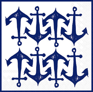 Paper Cocktail Napkins / Hand Stamp Anchor