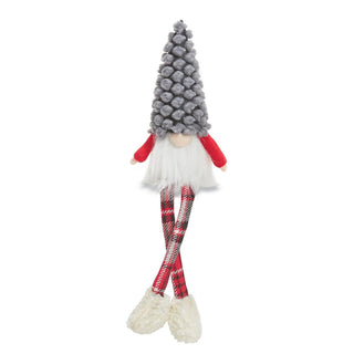 Gray Dot Christmas Dangle Leg Gnome